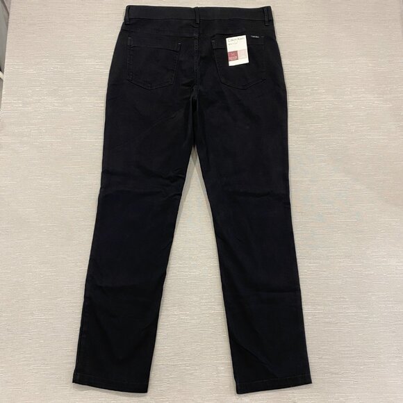 Calvin Klein Chino Pants Mens 36 x 32 Black Slim Fit Straight Flex Waist Cotton - Picture 3 of 13